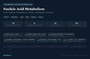 Nucleic Acid Metabolism — Complete Guide for NEET PG, USMLE & AIIMS | Purines, Pyrimidines, Salvage & High-Yield Facts